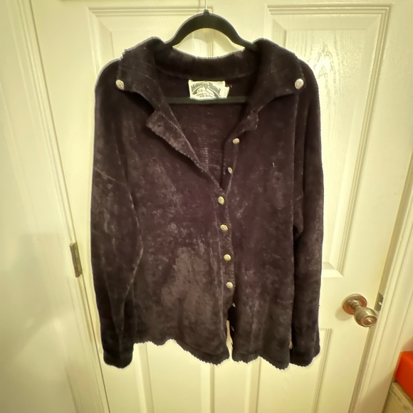 Chenille Cardigan Silver Button Details Santa Fe - Picture 2 of 8